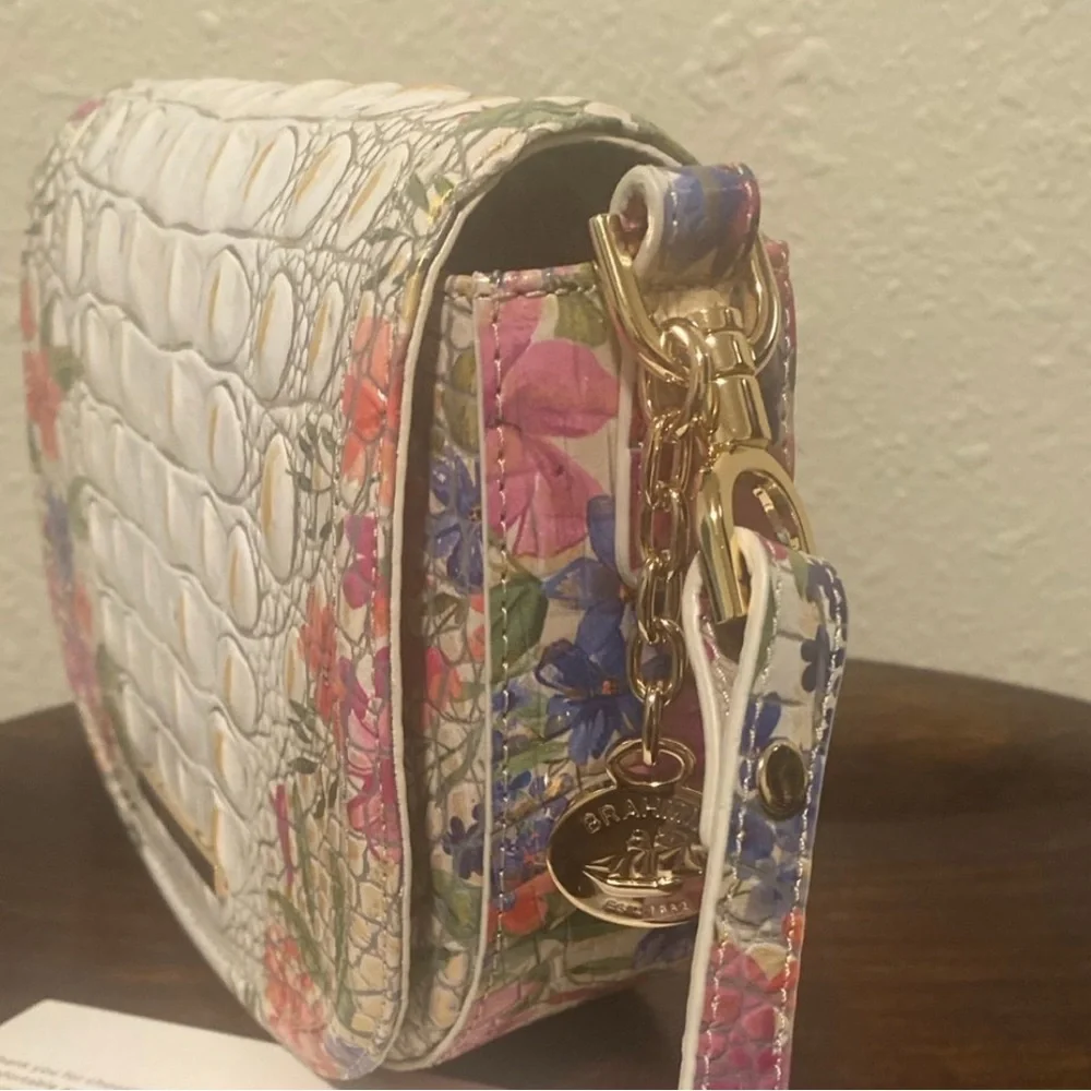**SOLD** Brahmin Briar White and Pink Floral Crossbody Bag - Picture 3 of 7